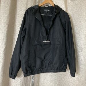Men’s Members Only Solid Popover Jacket Black Size Med NWOT